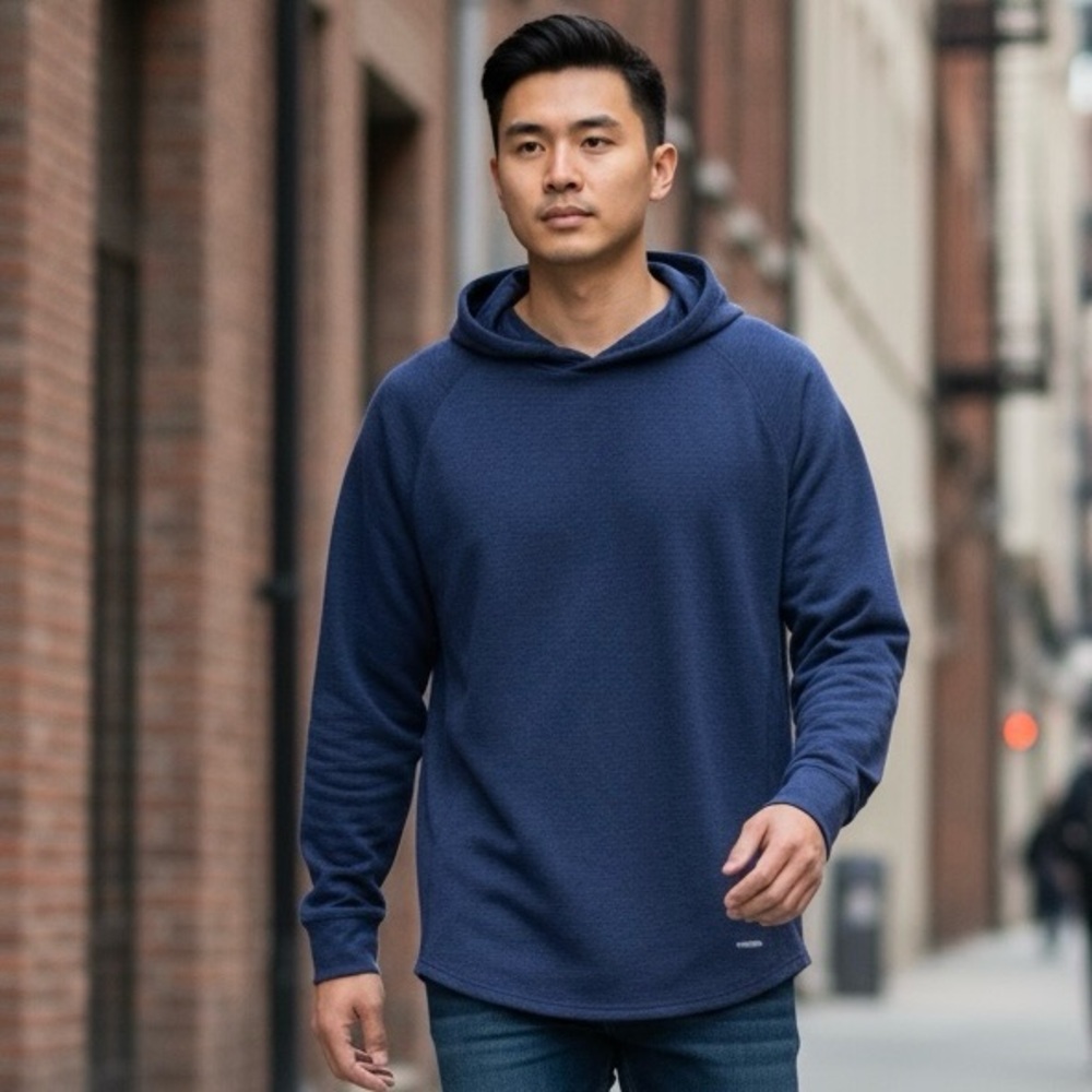 Motion Men’s LS Hoodie Pullover (Navy) NWT Medium